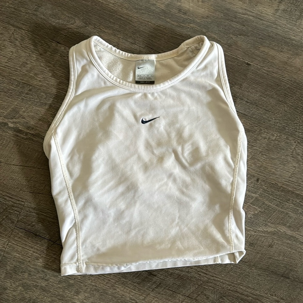 Nike 90’s Vintage Center Swoosh Tank Top White Dri Fit